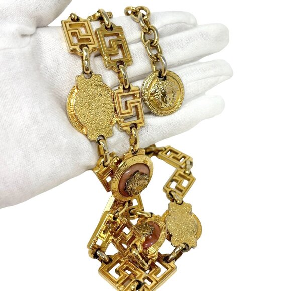 GIANNI VERSACE Vintage Medusa Logo Chain Belt Accessory Gold Metal [103631] - Picture 8 of 10